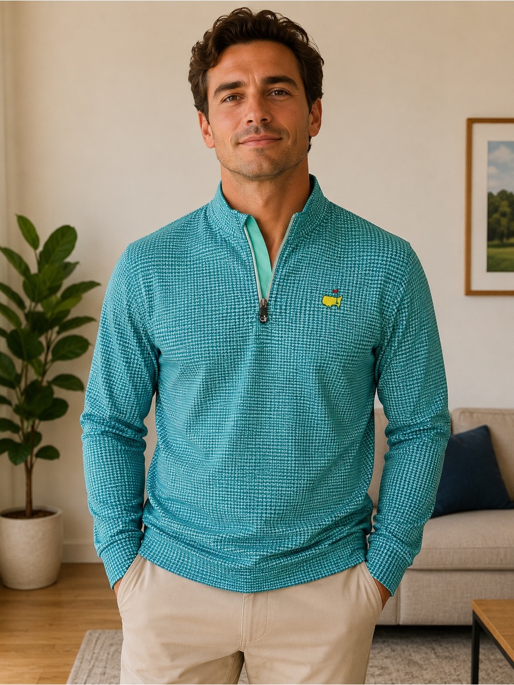 2026 MASTERS Tweed Golf Leaderboard Quarter 1/4 Zip Pullover Jacket